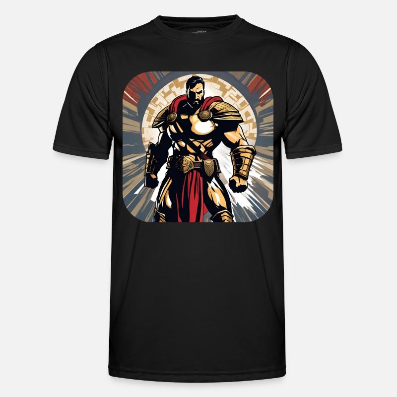 Stolzer Sparta Krieger - Männer Funktions-T-Shirt - Schwarz