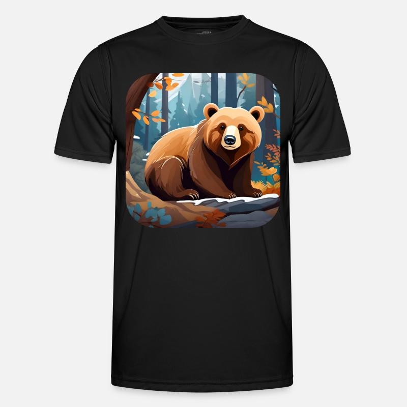 Gemütlicher Bär im Wald Männer Funktions-T-Shirt