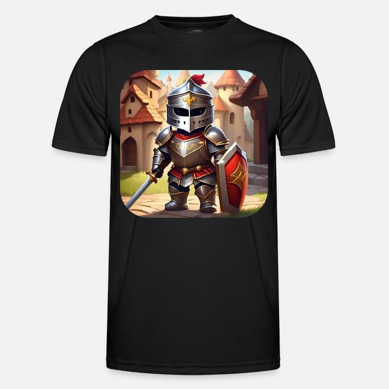 Niedlicher Ritter im Comic Style Männer Funktions-T-Shirt