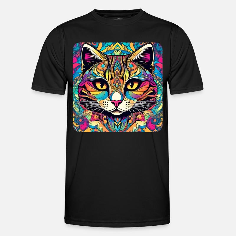 Coole Graffiti Katze Männer Funktions-T-Shirt