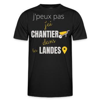 j peux pas j ai chantier dans les landes - T-shirt sport Homme - noir - Devant - AI Model Male 178 dark (178cm)