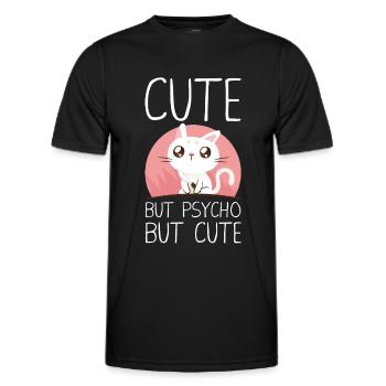 Cute But Psycho But Cute - Men's Functional T-Shirt - black - Front - AI Model Male 178 dark (178cm)