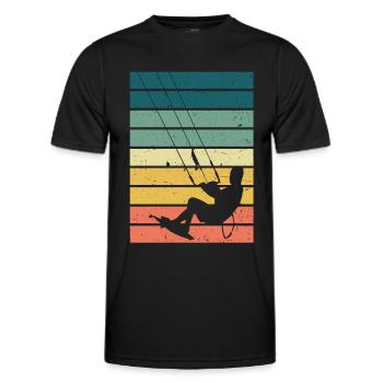Kitesurfing - kiteboard kite surfing surfer gift - Men's Functional T-Shirt - black - Front - AI Model Male 178 dark (178cm)