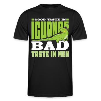 Good Taste in Iguanas bad taste in men - Männer Funktions-T-Shirt - Schwarz - Vorne - AI Model Male 178 dark (178cm)