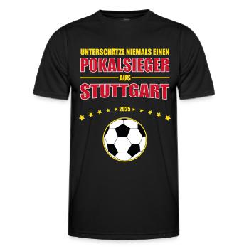 Deutscher Pokalsieger 2025 Stuttgart Fanshirt - Männer Funktions-T-Shirt - Schwarz - Vorne - AI Model Male 178 dark (178cm)