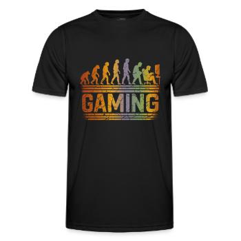 Evolution Gaming Shirt - Männer Funktions-T-Shirt - Schwarz - Vorne - AI Model Male 178 dark (178cm)