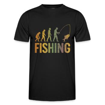 Evolution pour la pêche - T-shirt sport Homme - noir - Devant - AI Model Male 178 dark (178cm)
