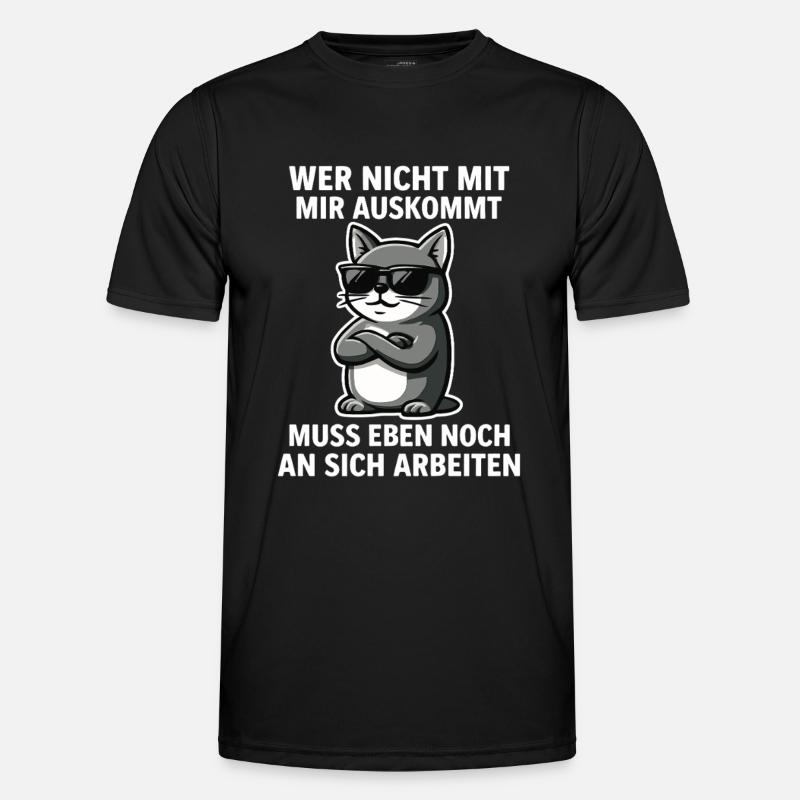 Cool Cat Saying - Men's Functional T-Shirt - black