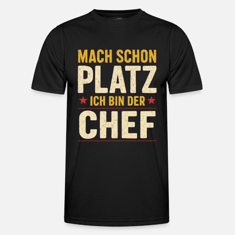 Ich bin der Chef – Spruch - Männer Funktions-T-Shirt - Schwarz