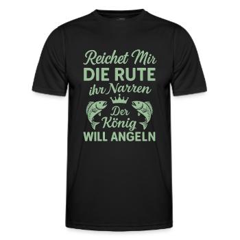 Roi de la pêche – Donnez-moi la canne ! - T-shirt sport Homme - noir - Devant - AI Model Male 178 dark (178cm)