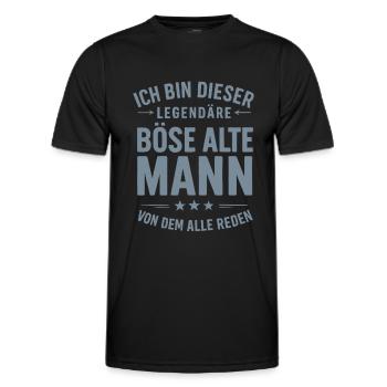 Legendärer Böser Alter Mann – Spruchdesign - Männer Funktions-T-Shirt - Schwarz - Vorne - AI Model Male 178 dark (178cm)