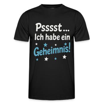 Ich habe ein Geheimnis! | Süßes Überraschungsmotiv - Männer Funktions-T-Shirt - Schwarz - Vorne - AI Model Male 178 dark (178cm)