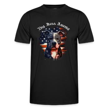 Dog Bless America - T-shirt sport Homme - noir - Devant - AI Model Male 178 dark (178cm)