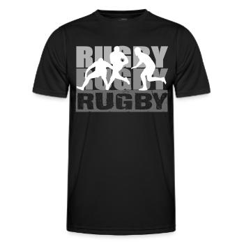 Rugby - Men's Functional T-Shirt - black - Front - AI Model Male 178 dark (178cm)