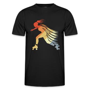 Roller Skating Girls - Men's Functional T-Shirt - black - Front - AI Model Male 178 dark (178cm)