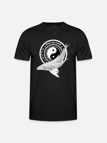 Yin Yang Humpback Whales - Men's Functional T-Shirt - black