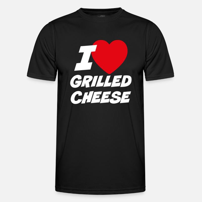 I Love Grilled Cheese - Men's Functional T-Shirt - black