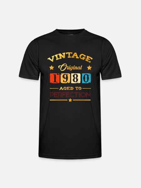 Millésime 1980, 40e anniversaire - T-shirt sport Homme - noir