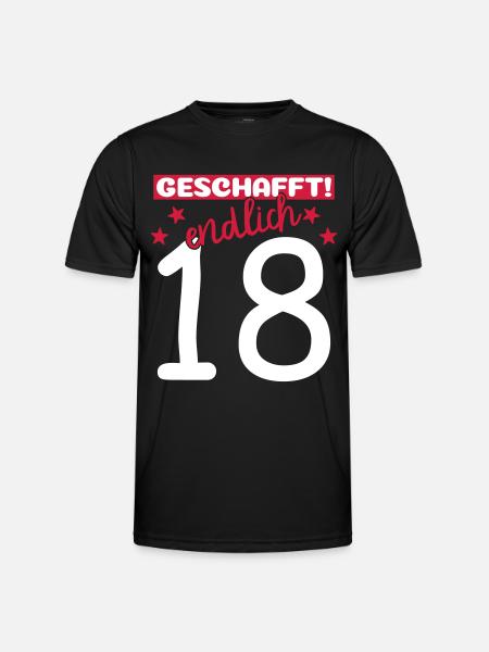 endlich 18 geschafft! - Männer Funktions-T-Shirt - Schwarz