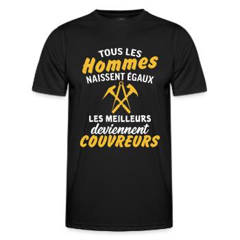 les meilleurs deviennent couvreurs cadeau couvreur - T-shirt sport Homme - noir - Devant - AI Model Male 178 dark (178cm)