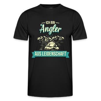 Angler Angeln Fischer Fischen Spruch - Männer Funktions-T-Shirt - Schwarz - Vorne - AI Model Male 178 dark (178cm)