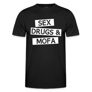 Mofa Moped Roller Mofafahrer Mopedfahrer Spruch - Männer Funktions-T-Shirt - Schwarz - Vorne - AI Model Male 178 dark (178cm)