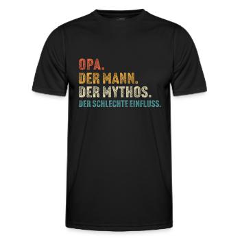 Opa der mann der mythos der schlechte einfluss - Männer Funktions-T-Shirt - Schwarz - Vorne - AI Model Male 178 dark (178cm)