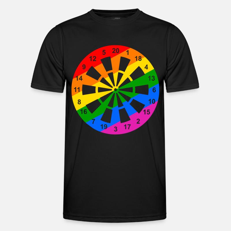 Regenbogen Dartscheibe Männer Funktions-T-Shirt