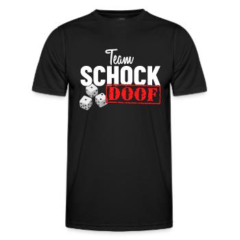 Lustiges Schock Doof Knobeln Schocken Team Shirt - Männer Funktions-T-Shirt - Schwarz - Vorne - AI Model Male 178 dark (178cm)