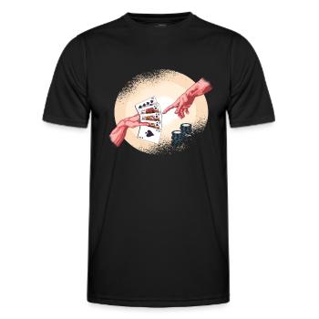Poker Texas HoldEm Blessed Cartes à Jouer Poker - T-shirt sport Homme - noir - Devant - AI Model Male 178 dark (178cm)