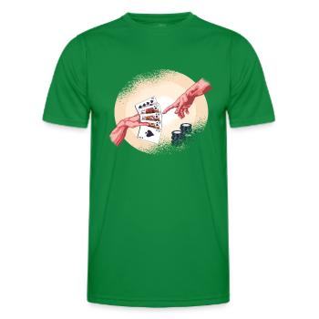 Poker Texas HoldEm Blessed Cartes à Jouer Poker - T-shirt sport Homme - vert - Devant - AI Model Male 178 dark (178cm)