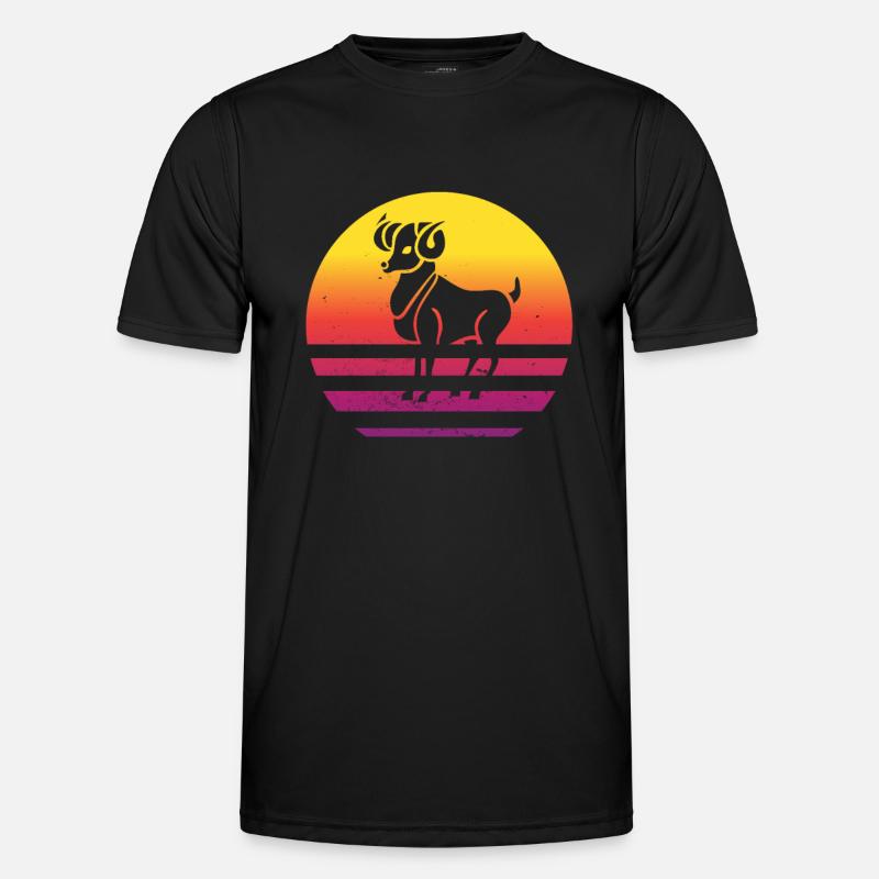 Sternzeichen Widder - Männer Funktions-T-Shirt - Schwarz