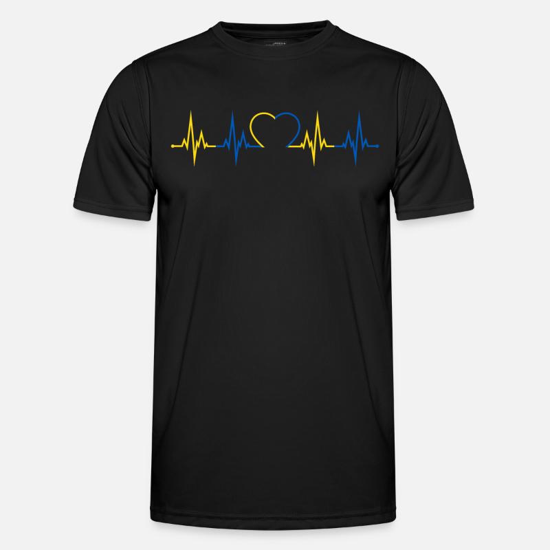 Ukraine Herzschlag - Männer Funktions-T-Shirt - Schwarz