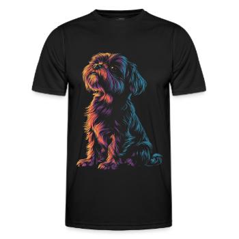 Farbenfroher Shi Tzu - Männer Funktions-T-Shirt - Schwarz - Vorne - AI Model Male 178 dark (178cm)