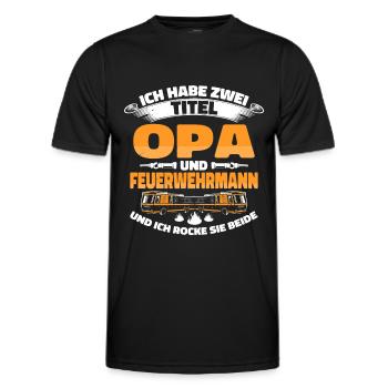Feuerwehrmann Freiwillige Feuerwehr Opa Geschenk - Männer Funktions-T-Shirt - Schwarz - Vorne - AI Model Male 178 dark (178cm)