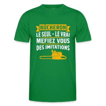 gift lumberjack t-shirt bucheron - Men's Functional T-Shirt - kelly green - Front - AI Model Male 178 dark (178cm)