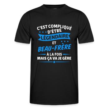 légendaire et beau frère - T-shirt sport Homme - noir - Devant - AI Model Male 178 dark (178cm)