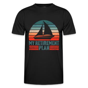 My retirement plan retro sailing sailboat - Männer Funktions-T-Shirt - Schwarz - Vorne - AI Model Male 178 dark (178cm)