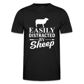 Leicht von Schafen abgelenkt - Männer Funktions-T-Shirt - Schwarz - Vorne - AI Model Male 178 dark (178cm)