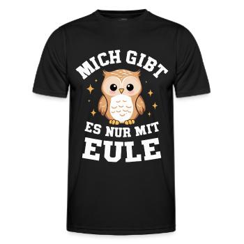 Night Owl Owl Owl Bird - Men's Functional T-Shirt - black - Front - AI Model Male 178 dark (178cm)