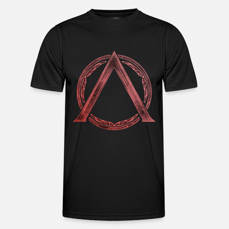 Sparta Lambda Symbol Feuerrot Männer Funktions-T-Shirt