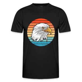 bald eagle - Men's Functional T-Shirt - black - Front - AI Model Male 178 dark (178cm)