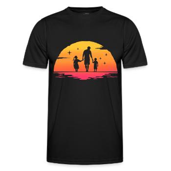 Padre e figlia - padre e figlio, padre figlio e figlia - Maglietta sportiva per uomo - nero - Fronte - AI Model Male 178 dark (178cm)