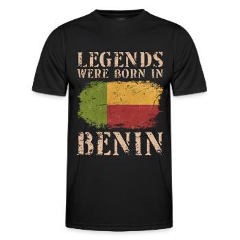 Vintage Design Benesie Drapeau Bénin - T-shirt sport Homme - noir - Devant - AI Model Male 178 dark (178cm)