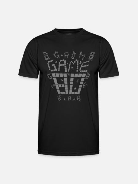 Game 80s design gray - Männer Funktions-T-Shirt - Schwarz
