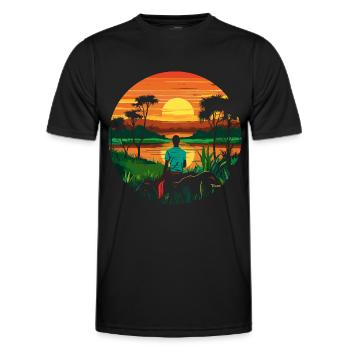 Voyage Afrique - T-shirt sport Homme - noir - Devant - AI Model Male 178 dark (178cm)