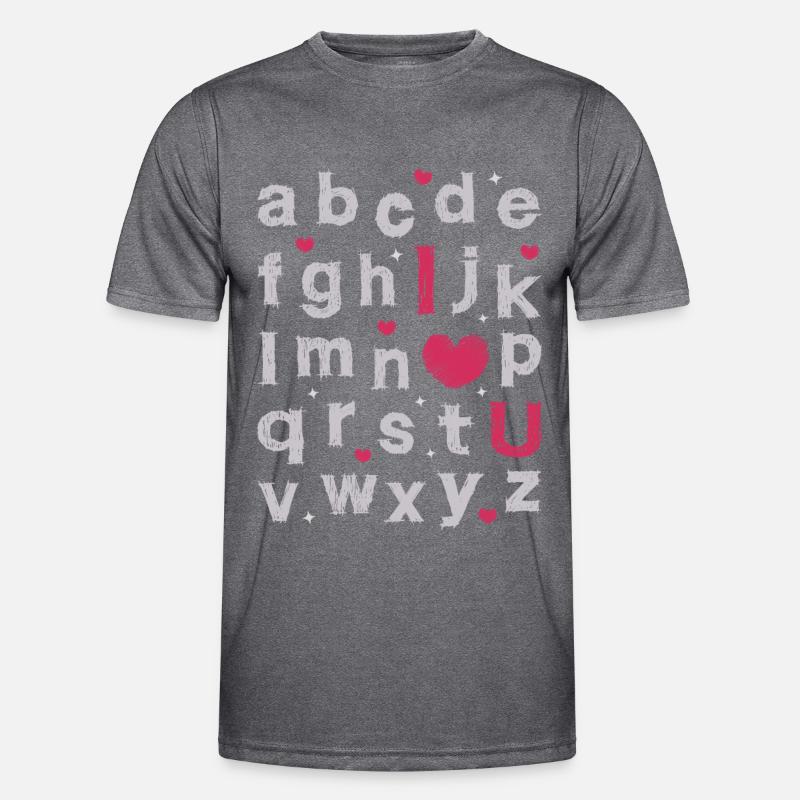 ABCD Ich liebe dich Männer Funktions-T-Shirt
