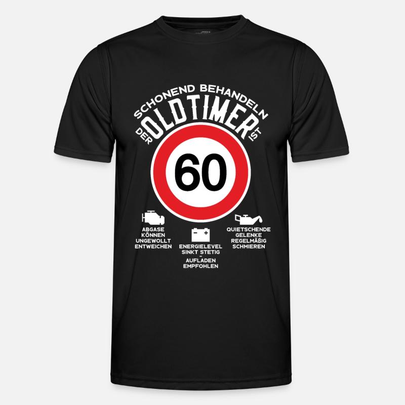 SCHONEND BEHANDELN 60. GEBURTSTAG OLDTIMER - Männer Funktions-T-Shirt - Schwarz