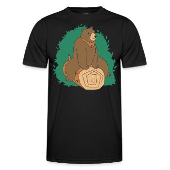 Brown Bear Tree Bear Motif for Brown Bears Team and - Men's Functional T-Shirt - black - Front - AI Model Male 178 dark (178cm)