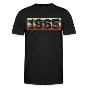 Jahrgang 1965 Retro 1965 Geburtstagsgeschenk - Männer Funktions-T-Shirt - Schwarz - Vorne - AI Model Male 178 dark (178cm)